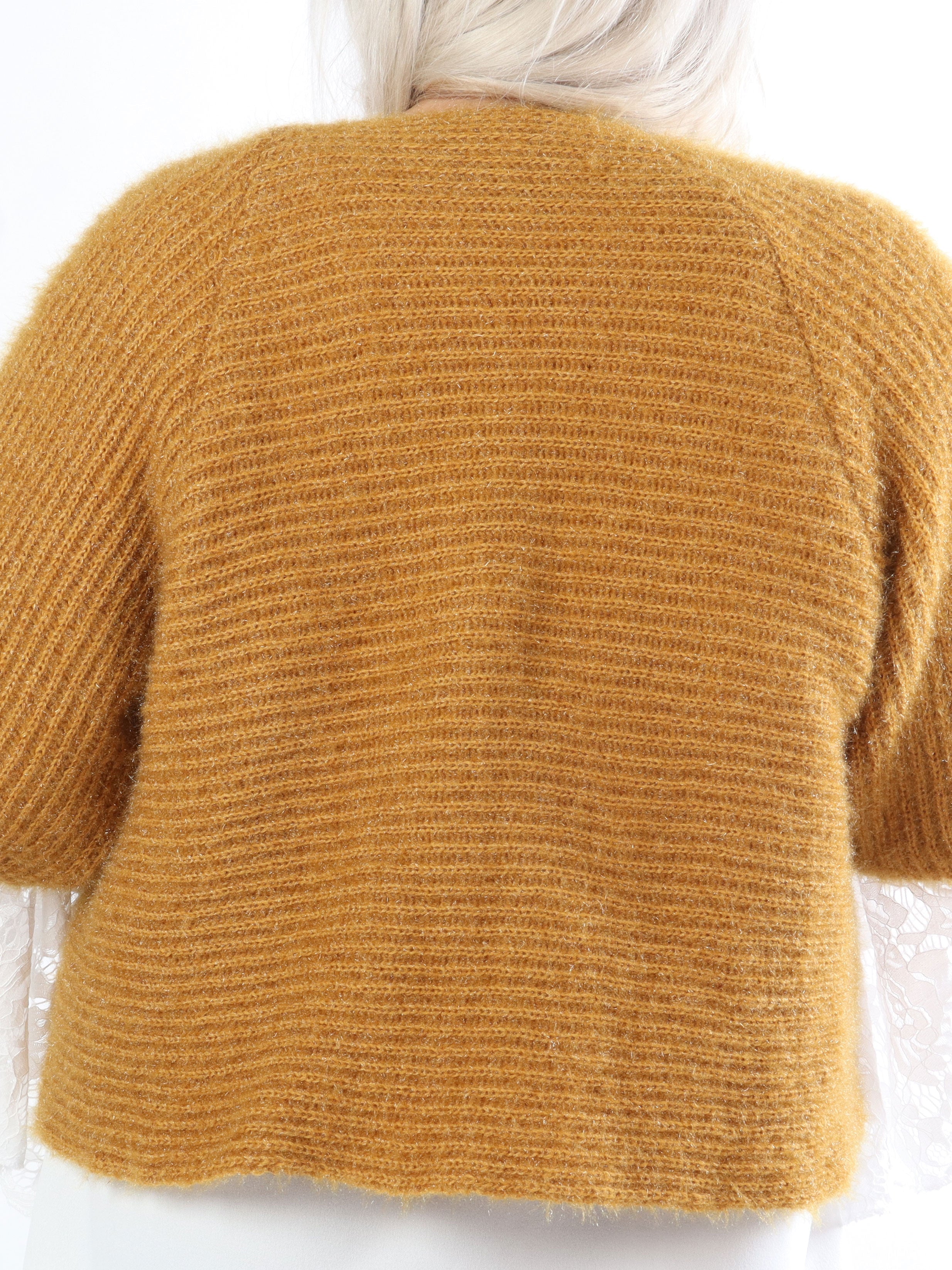 Franca - Söt fluffig plus size bolero i stickad form